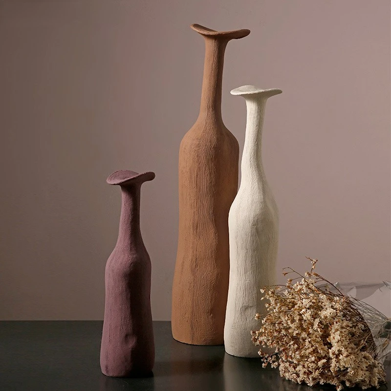 

Modern Home Ceramic Vase Art Sculpture Ornaments, Porch Living Room Bedroom Desktop Flower Arrangement Ceramic Vase Decorations