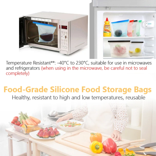 Sac de conservation réutilisable en Silicone de qualité alimentaire, 1000ml, pour déjeuner, Sandwich, collation, liquide, congélateur de fruits, sacs à fermeture éclair, 4 couleurs 4