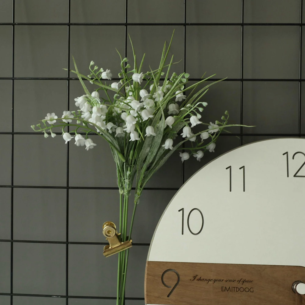 인공 Abutilon Pictum Campanula Flores Convallariae 꽃 지점 DIY 웨딩 파티 가짜 홈 꽃다발 장식 용품