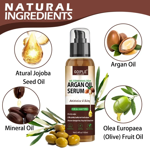 100ml Olio di Argan Naturale Siero Per Capelli Riparazione Rafforzamento Idratare Capelli Lucidi Cuochi Sani Trattamento Cura Balsamo 2