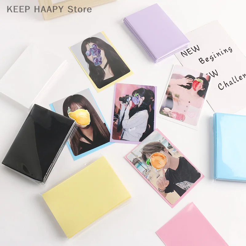 50pcs/pack Ice Cream Color Card Bag Photocard Sleeves Idol Photo Cards Board Game Protective Storage Bag PP Frosted Card Film