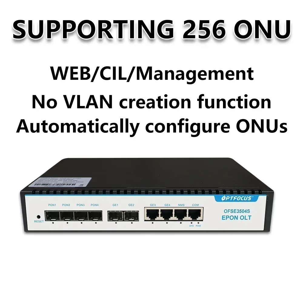 OPTFOCUS EPON OLT 4PON PX20+ 7dB 9dB SFP EPON OLT 1G Compatible with All Brand of ONU 256 Users Free Shipping