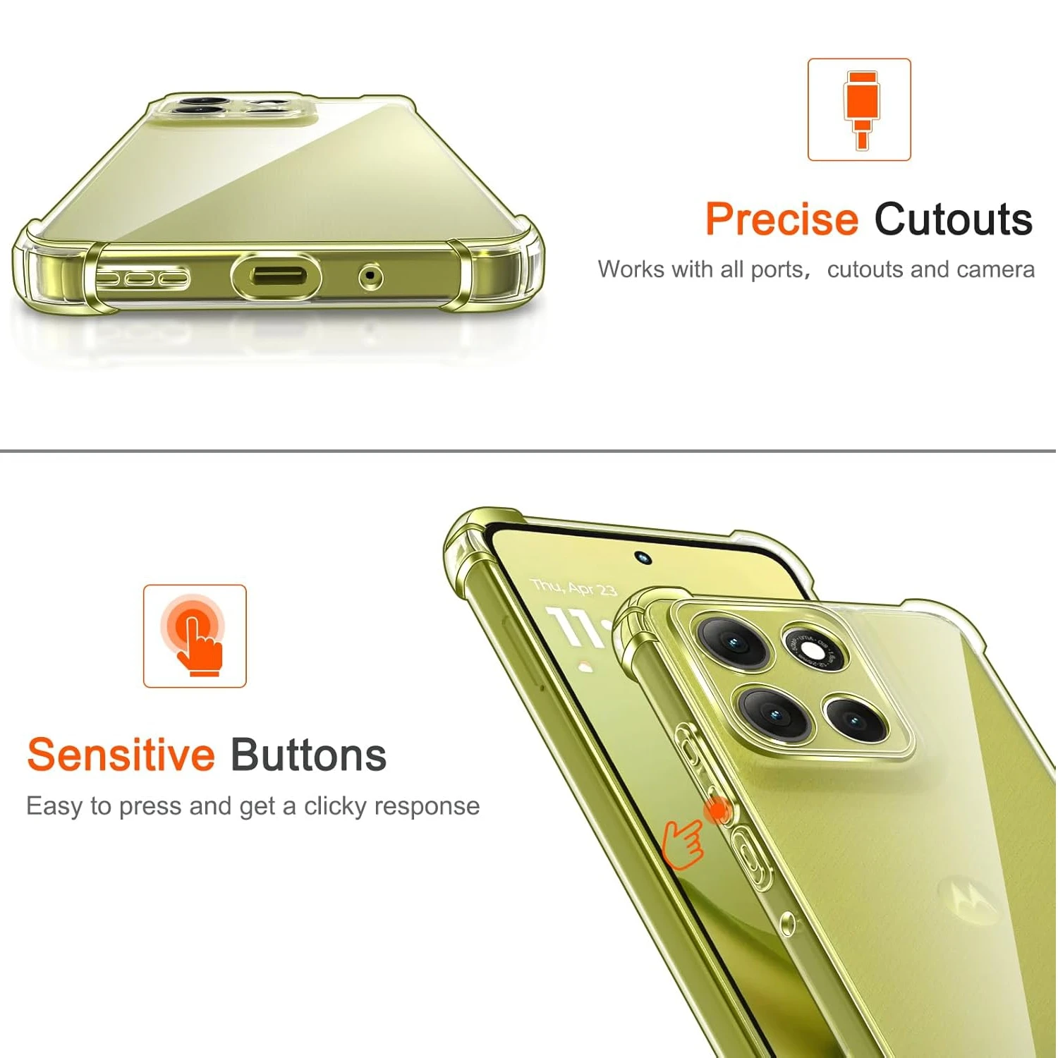 Shockproof Transparent TPU Case - Clear Protective Cover