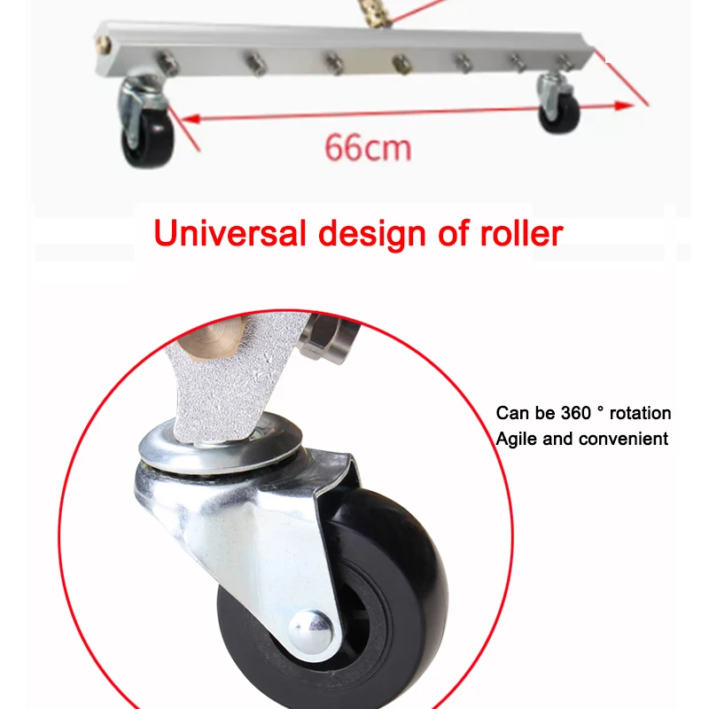 53CM Floor Roads High Pressure Water Gun 7 Nozzles Chassis Cleaner Sanitation Artifact Municipal Cleaning Machine With Wheels 4