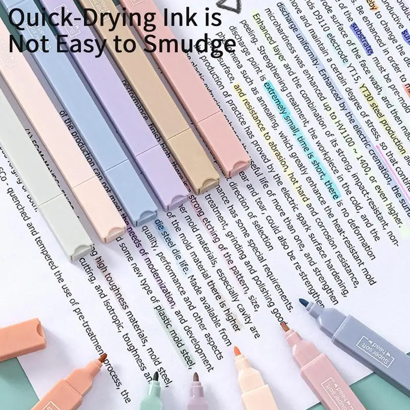 Highlighter Pen Marker Pen Highlighter Marker Bible Highlighters Double End Book Highlighters No Bleed 6 Pieces Cute Aesthetic Markers Set Study Supplies and Accessories