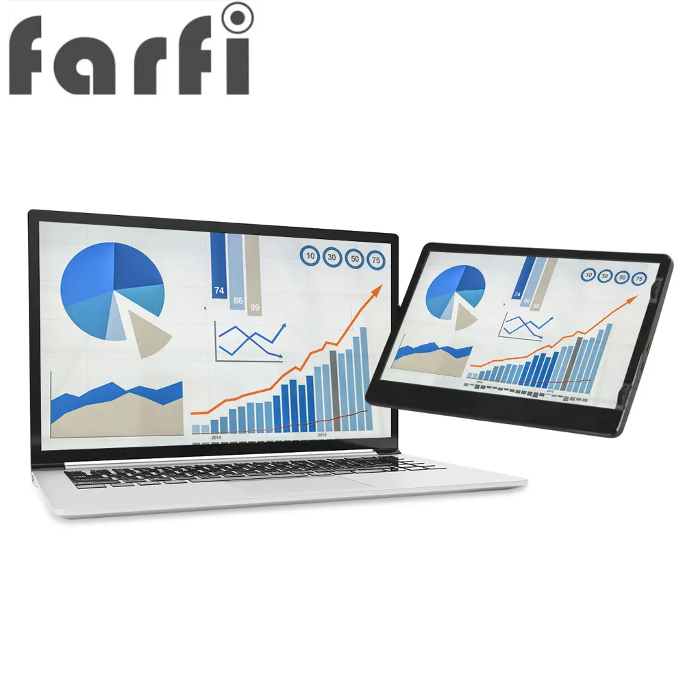 Farfi-Monitor Gamer Portátil, Tela Compatível com USB Tipo C, Laptop, Smartphone, PS4, 5 Switch, 11 6 Polegada, 1366x768