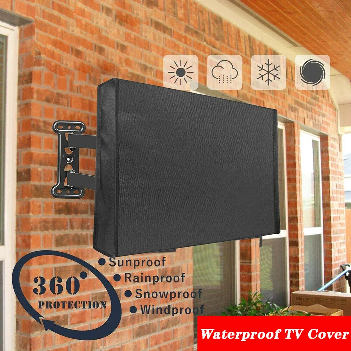 Waterproof TV Cover 22" to 52" LCD LED TV Protective Oxford Black Screen Outdoor Dustproof outdoor tv cover tv cover