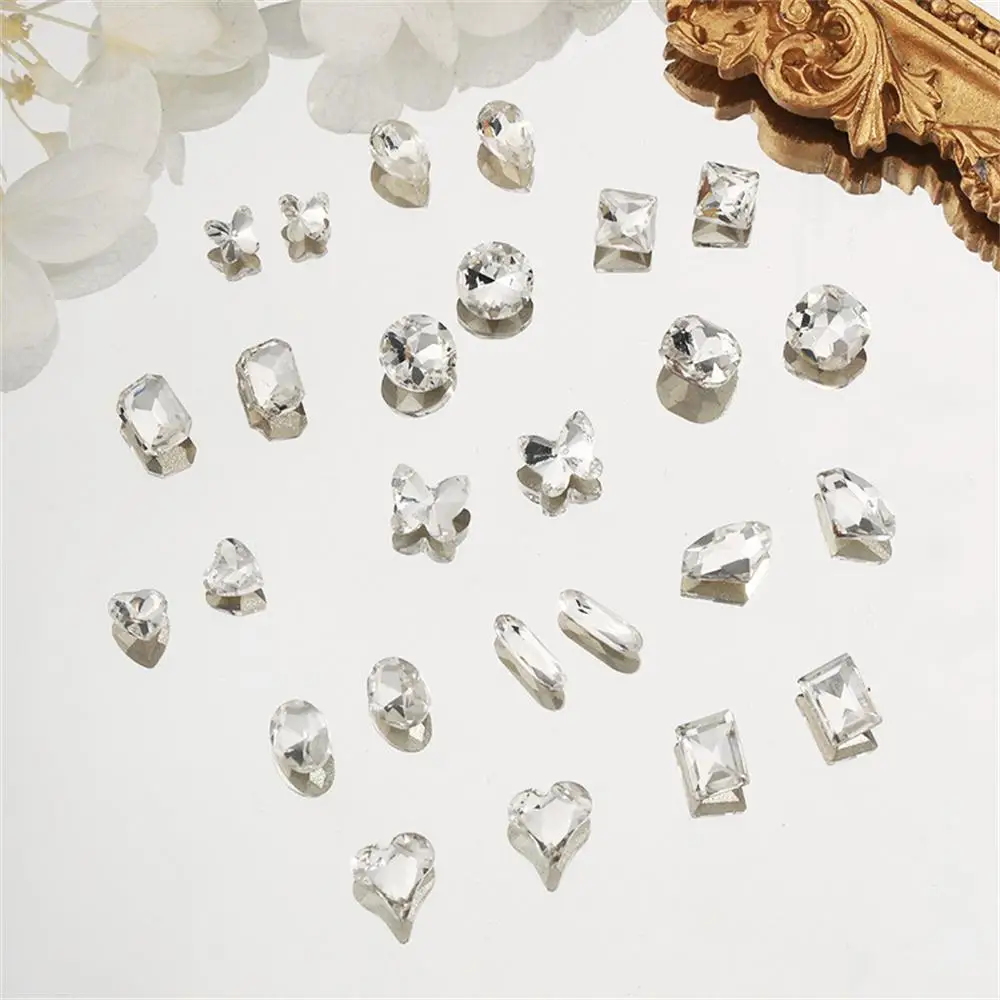 

Gel Nail Polish Decor Glass Separately Stored Persistent Easy To Use Super Flash Nails Aurora Color Rhinestones Transparent