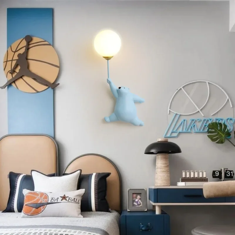 Cartoon Polar Bear LED Sconce Wall Light Creative Indoor Lighting G9 Bulb Led Bedside Atmosphere Lamp Kid Children Bedroom Decor 4