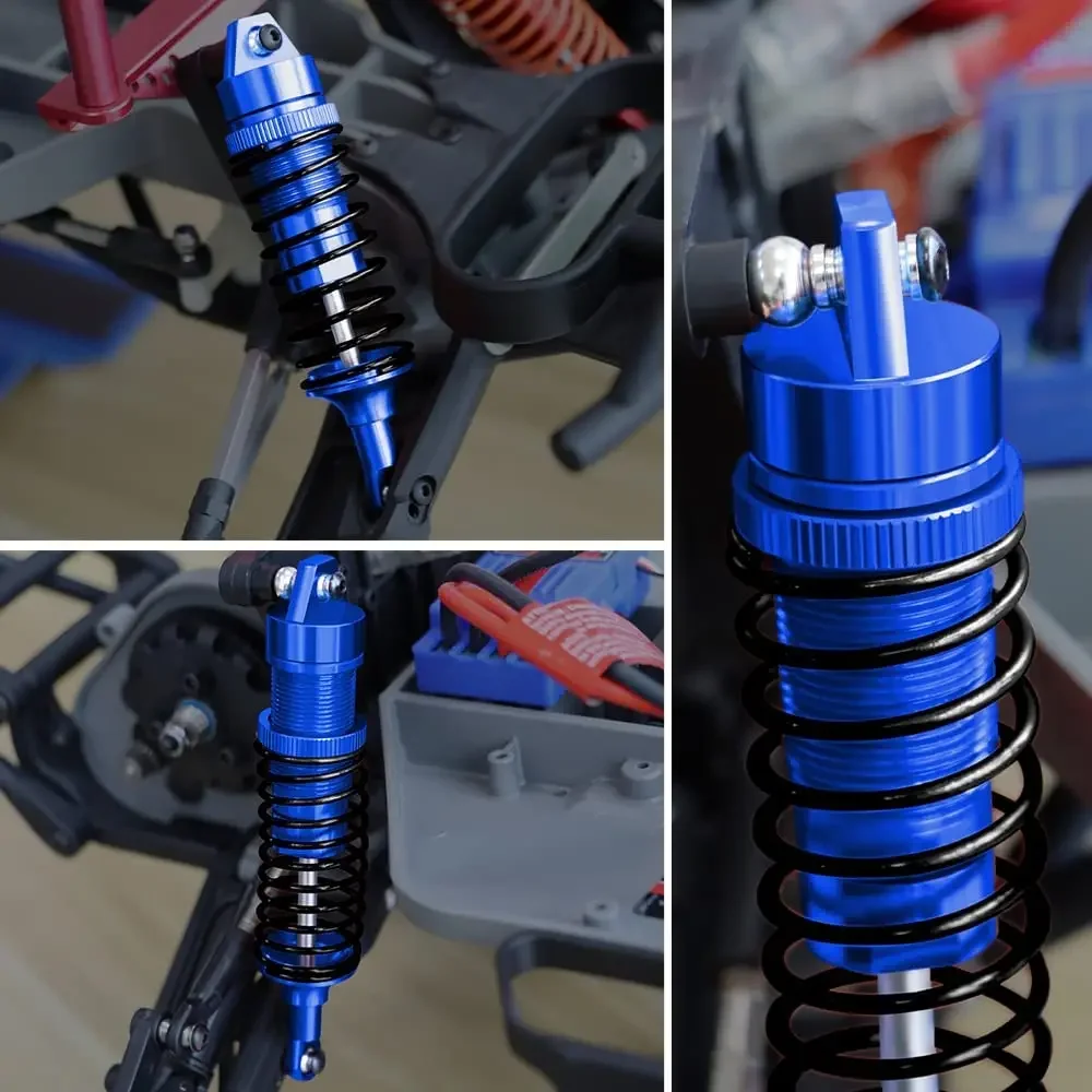 Amortisseurs RC métal pour Traxxas Slash 4x4, Stampede, Rustler - montés sur un châssis de voiture RC