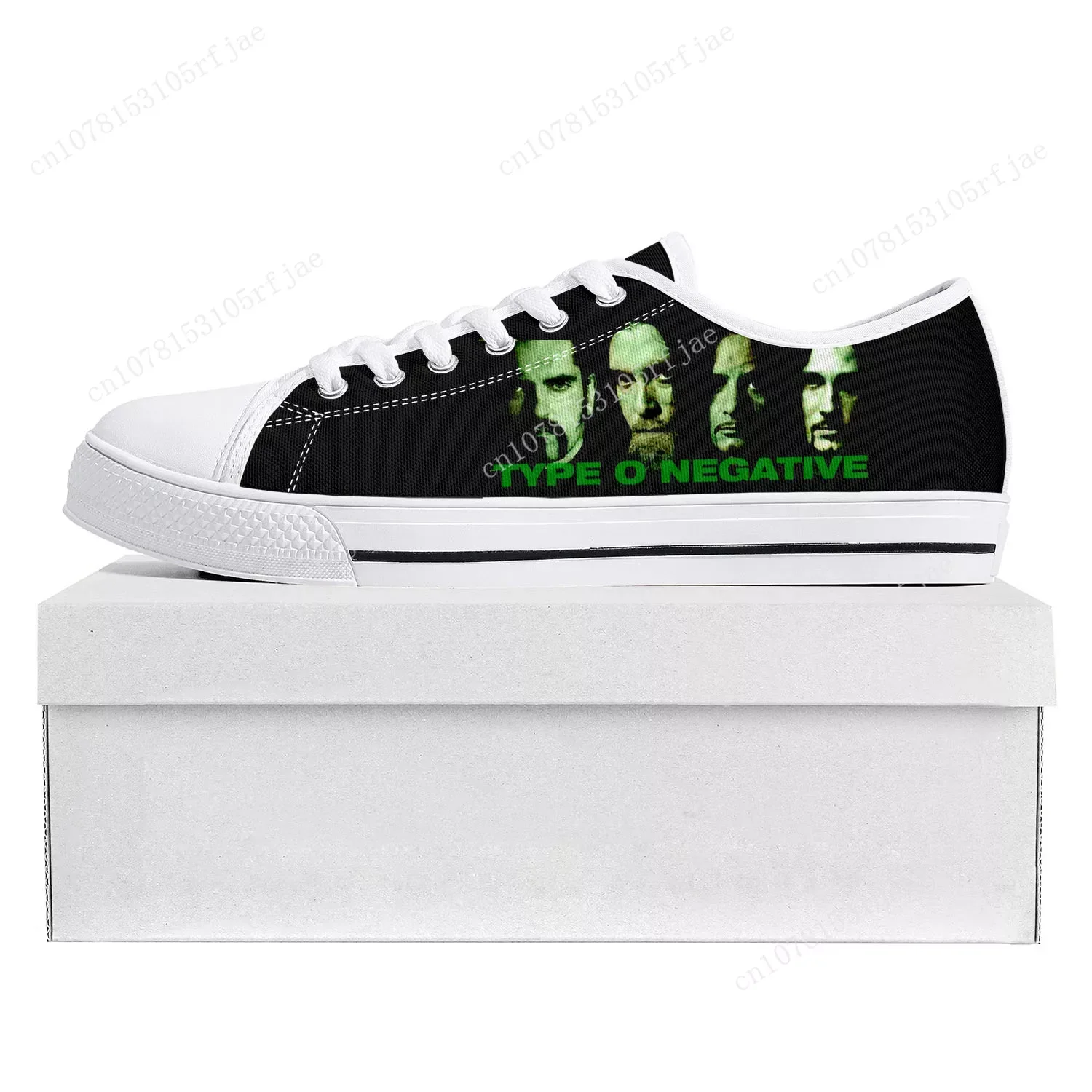 Type O Negative Metal Rock Band Low Top High Quality Sneakers Mens Womens Teenager Canvas Sneaker Couple Shoes Custom Shoe White