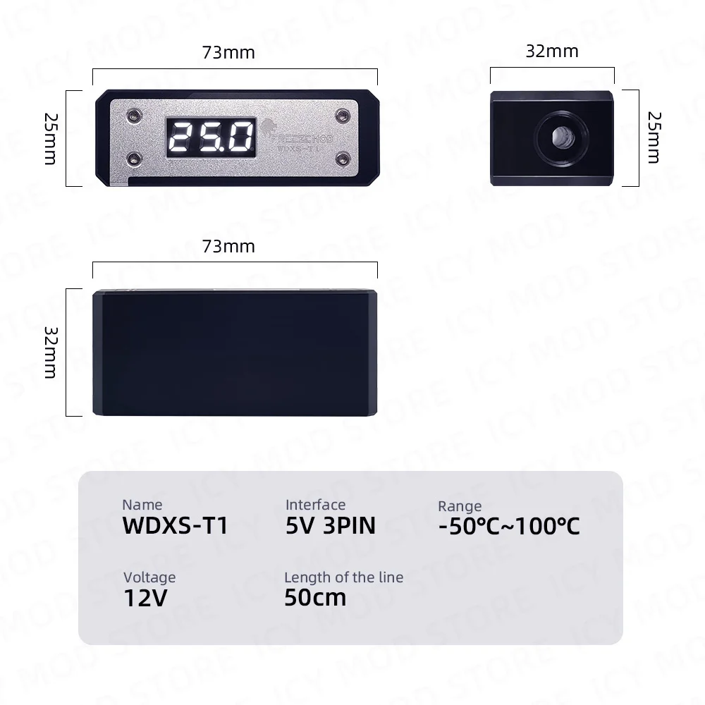 Zemod-lcd Monitor Temperatura Display Flow Meter Refrigeração a Água Pom Temperatura Sensor Detecção Elétrica Iluminação Wdxs-t1 - Imagem 4