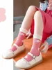 5 Pairs of Girls' Socks That Can Be Worn in Spring and Summer, Strawberry Autumn and Winter Baby Socks, Soft Mid-calf Socks 5