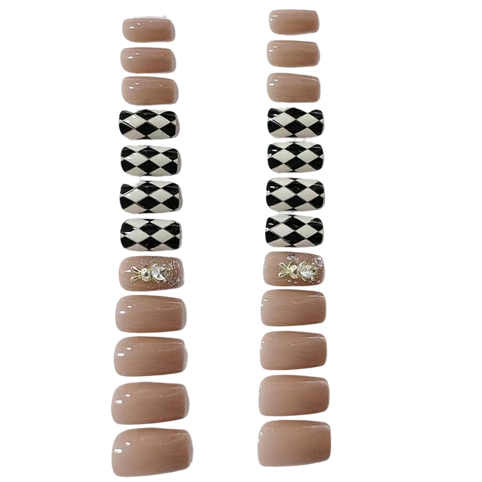 

Rabbit Short Press-on Nails Full Cover Comfortable Wear False Nails for Women Nail DIY Decor