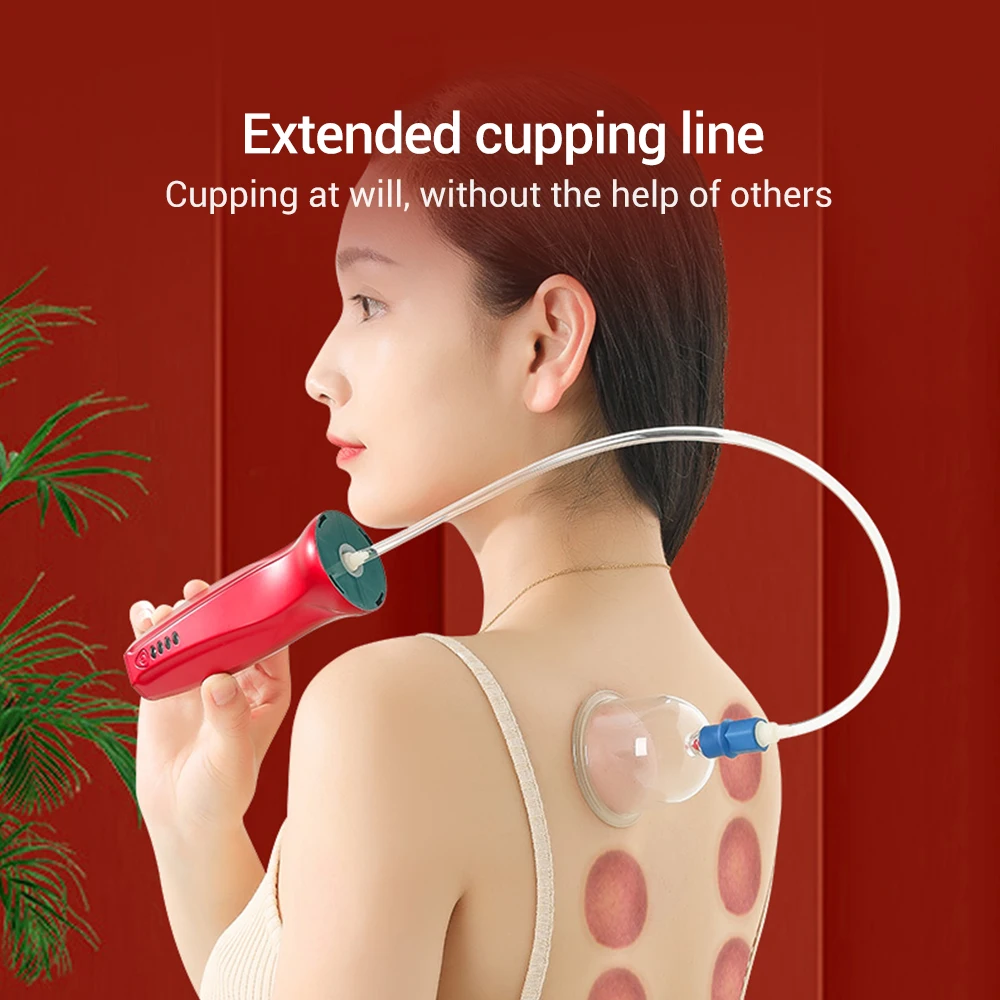 Electric Scraping and Cupping Device Dredge Meridians Chinese Health Care Painless Suction Cups for Body Massage Vacuum Cans 5