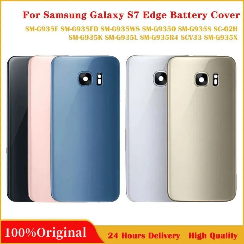 

5,5 ''оригинальная задняя крышка аккумулятора для SAMSUNG Galaxy S7 Edge G935 G935F, Сменный стеклянный корпус с объективом камеры