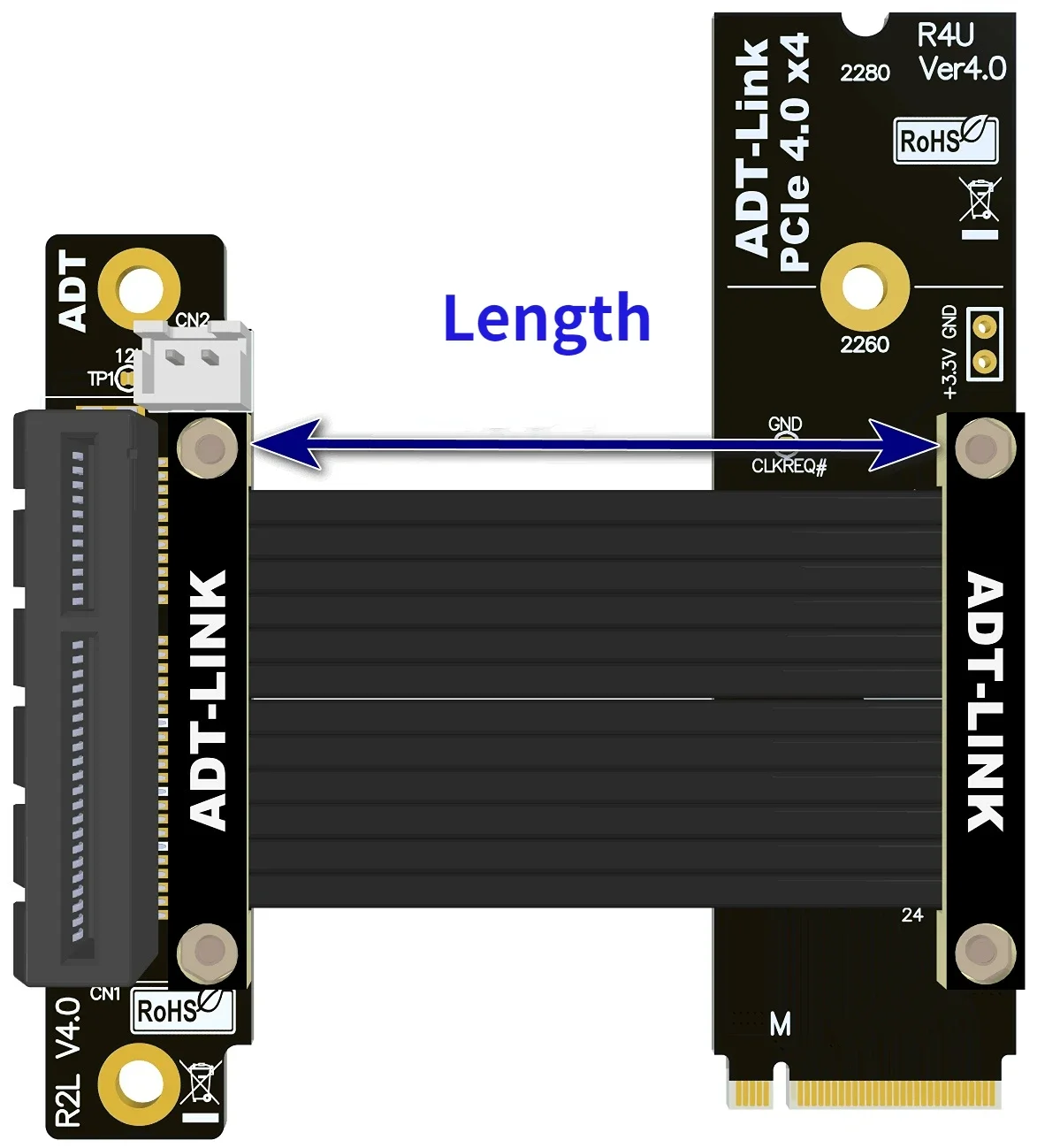Cabo de Extensão Pci Express 4x para M.2 Nvme Ssd Chave m 2280 Riser Placa de Expansão Gen Linha Extender Adt-link Pci-e x4 4.0 64g Bps - Imagem 5