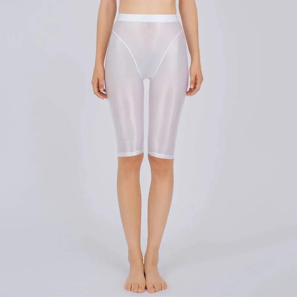 Women Sexy Lingerie Hot Jeggings Shorts Oil Glossy Shiny Casual Tight Yoga Pant Perspective Sex Erotic Costumes Lingeries