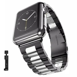Starlight Stainless Steel Watch Band with Adjustable Metal Strap - 38mm 40mm 41mm (Black Silver)