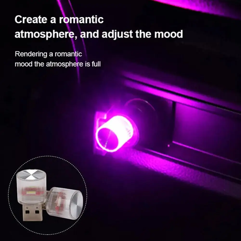 

Автомобильный USB-интерьер, внешний фонарь, внутренняя атмосфера, лампы для окружающей среды, красочный ПК, автомобильное украшение для компьютера, V6C2