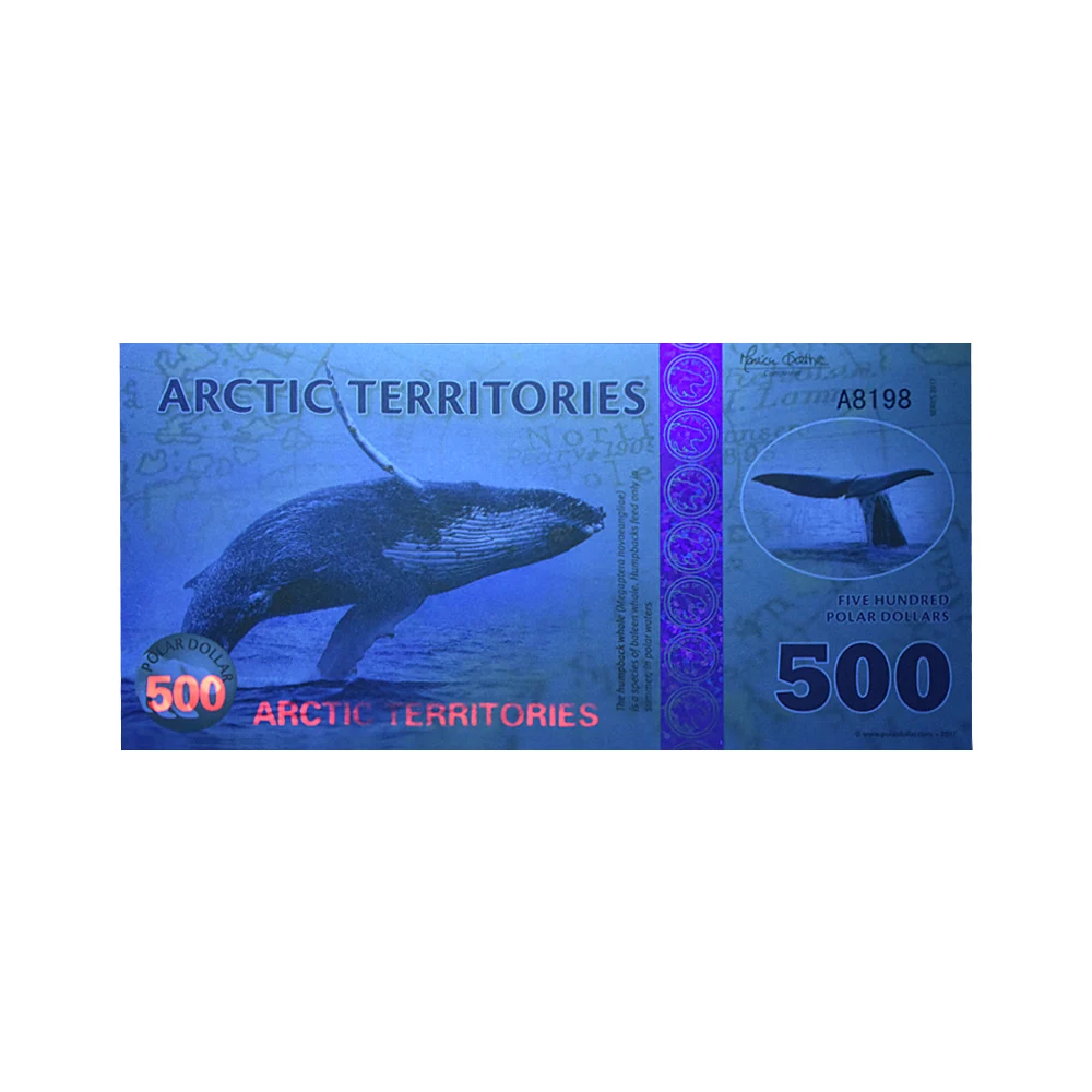 Commemorative Banknotes UNC Arctic Banknote 1/2/3/5/6/8/9/10/15/25/50/100/150/250/500 Dollar with UV Serial Number Money Commemorative Collection Gift