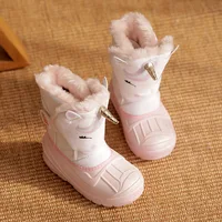 Children Warm Boots Toddler Thickened Velvet Waterproof Shoes Kids Non-slip Winter Padded Snow Shoes Hook and Loop snow Boots 4