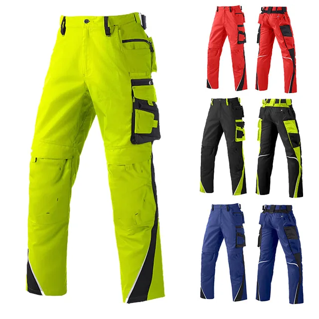 Fluorescent Cargo Pants - Reflective Stripes