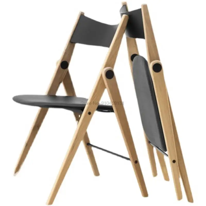 

Nordic Style Dining Chair Modern Simple Household Solid Wood Dining Chair White Oak Folding Chair Leisure Chair Portable Chair