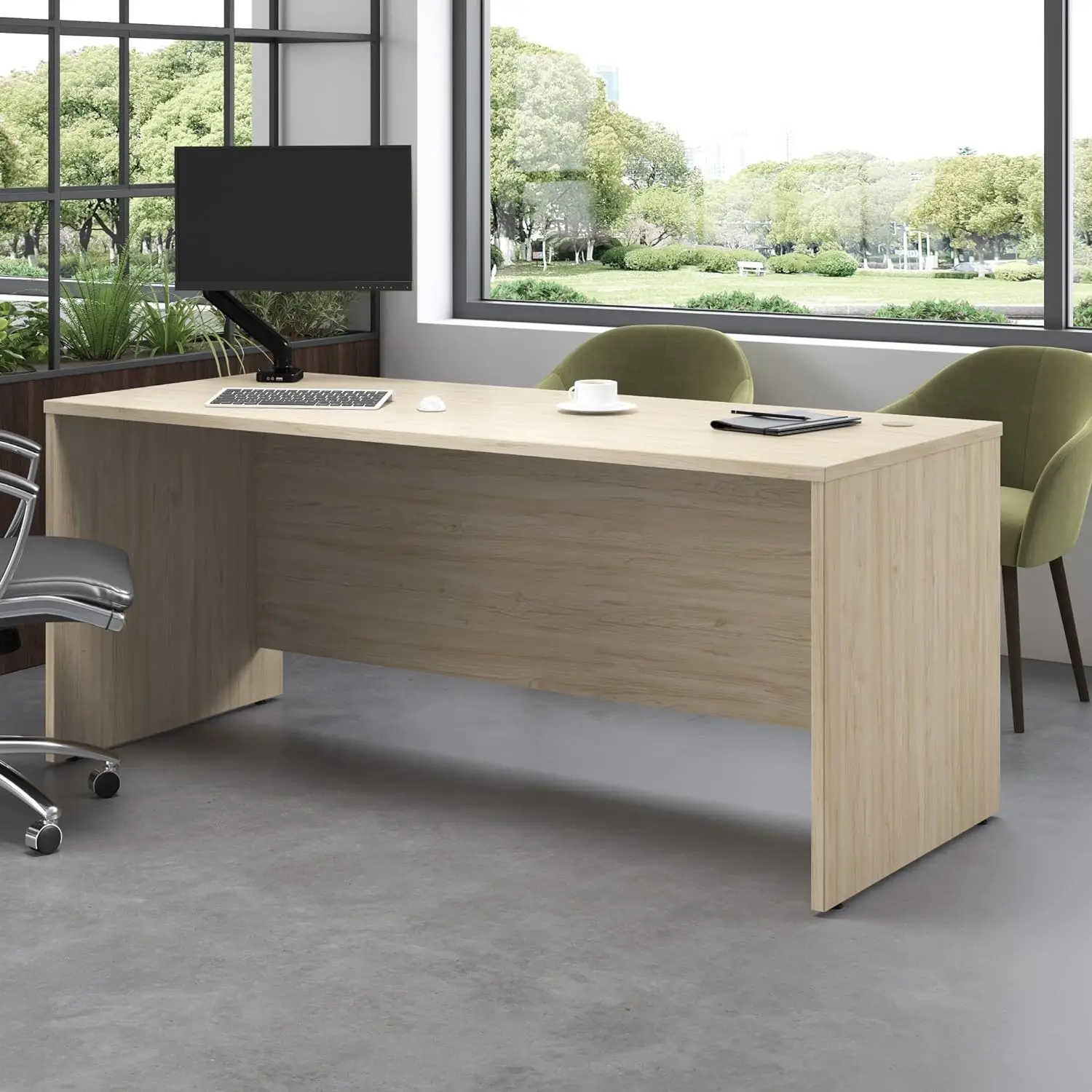 

Bush Business Furniture Studio C Office Desk, Computer Table for Home or Professional Workspace, 72W x 30D, Natural Elm
