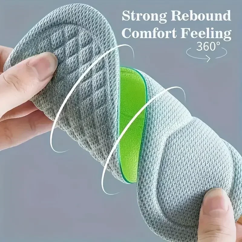 Sport Insoles 1pair 5D Sports Insoles invisible inner raised insole for male and female comfort with soft sole and full cushion for shock