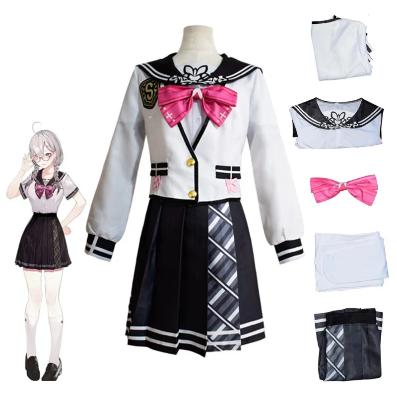 

Anime Vtuber Virtual Idol Sukoya Kana Cosplay Costume Aldult Women Cute Halloween Carnival JK Uniforms Top Skirt Jacket Suit