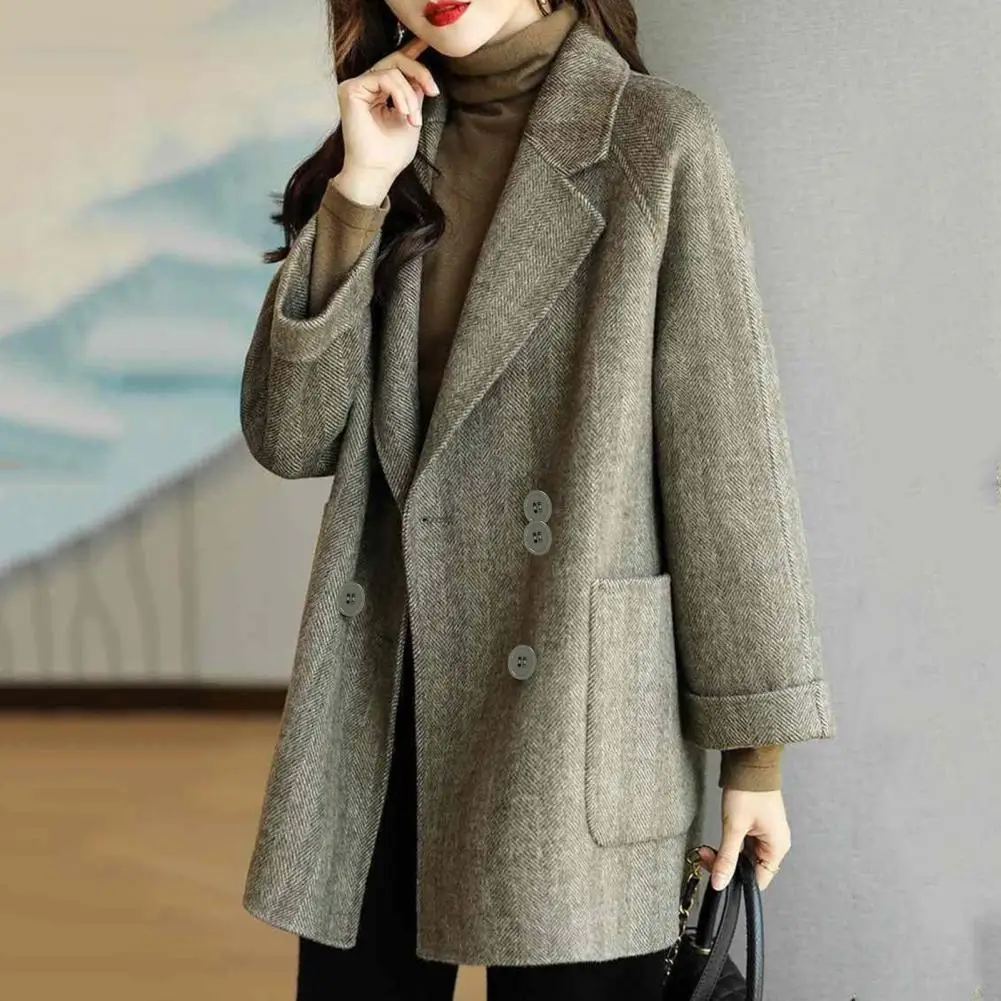 Fashionable Fall Jacket for Women Elegant Women's Mid-length Woolen Jacket Double or Single for Autumn/winter for Ladies 2021 ladies wool coat new autumn winter mid length single breasted slim blended woolen overcoat red blue black women jacket