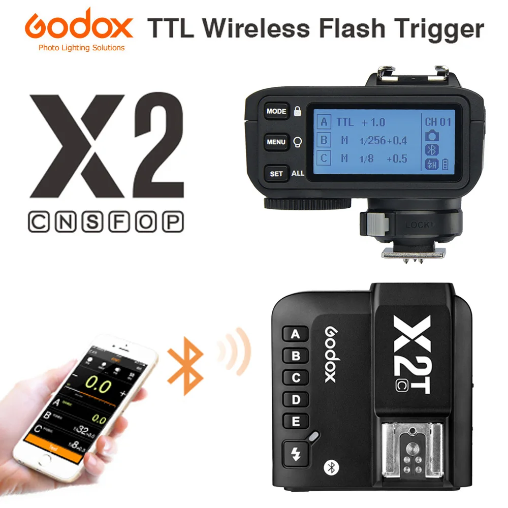 Godox X2T-C X2T-N X2T-S X2T-F X2T-O X2T-P TTL 1/8000s HSS Wireless Flash Trigger Transmitter for Canon Nikon Sony Fuji Olympus