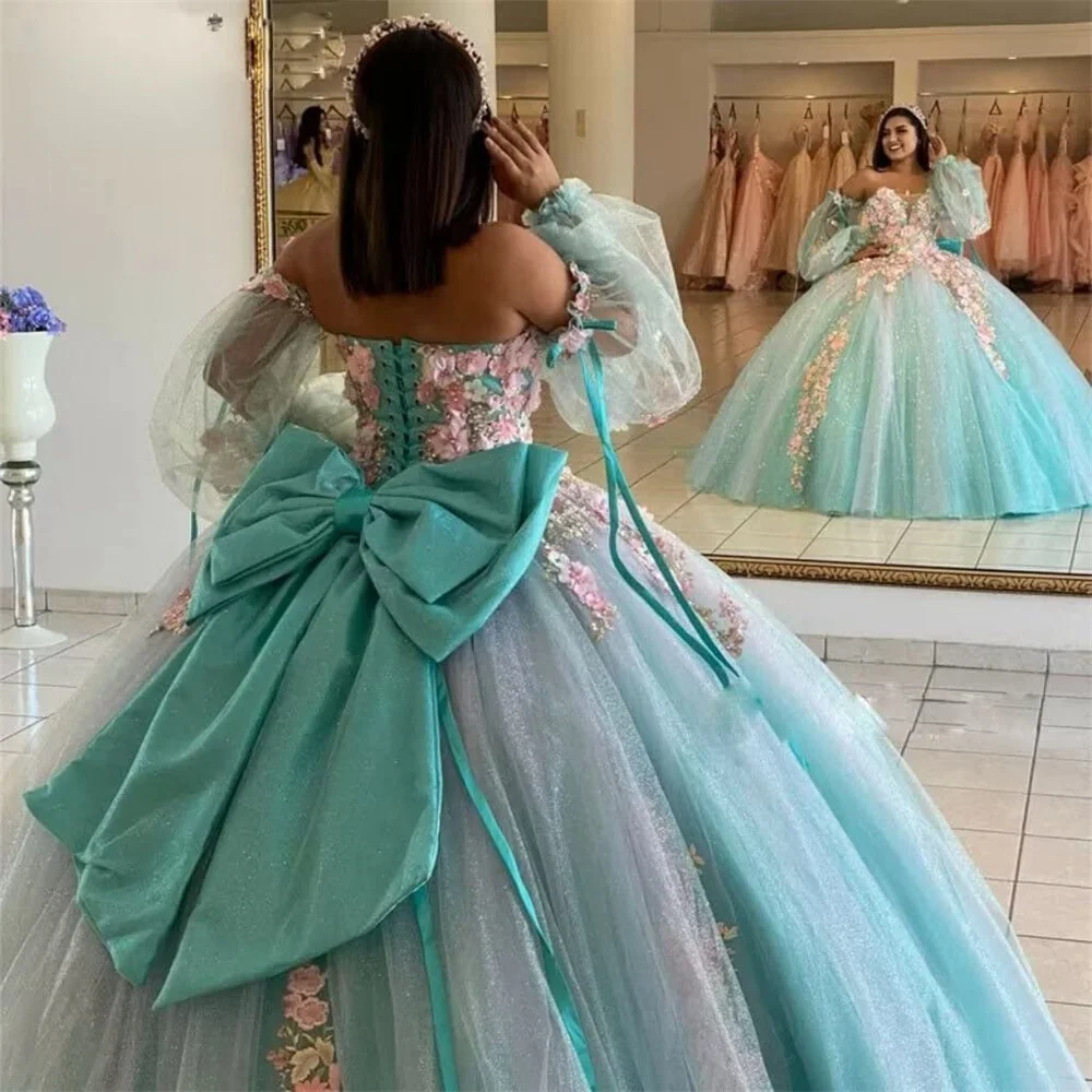 Charming Princess Ball Gown Elegant Quinceanera Dress Romantic 3D Flowers Applique Lace With Cape Sweet 16 Dress Vestido De