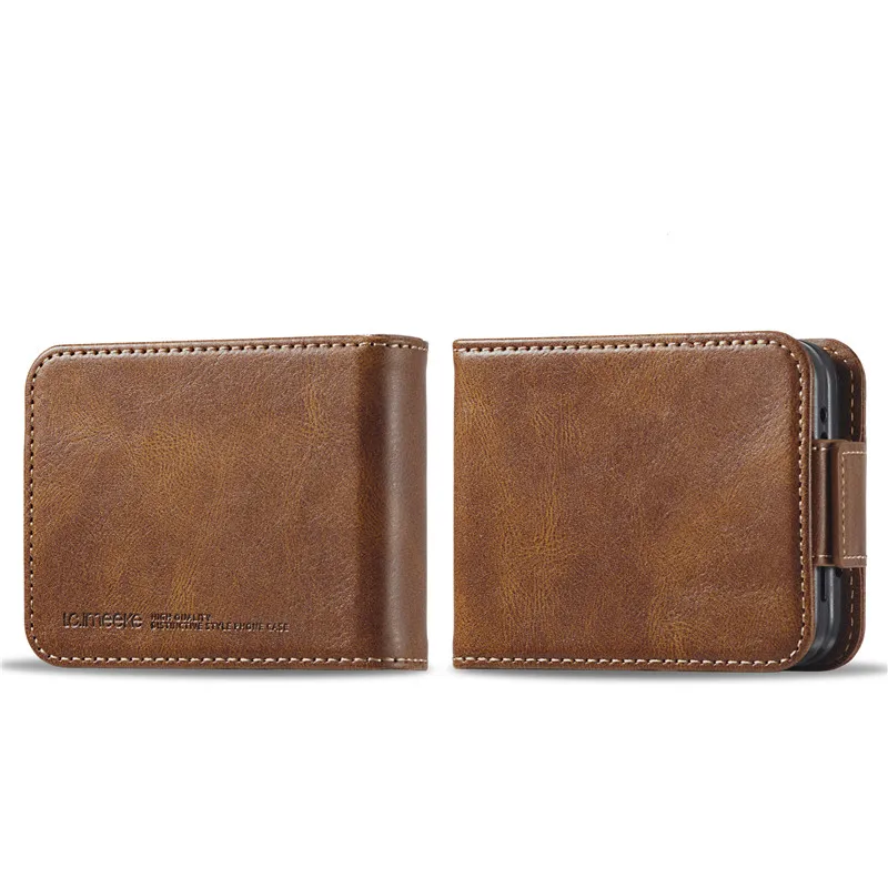 EUCAGR Magnetic Leather Wallet Case with Card Slot Holder