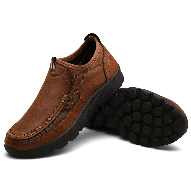 Men Casual Shoes Loafers Moccasins Breathable Slip on Retro Driving Shoes Sneakers Plus Size 39-48