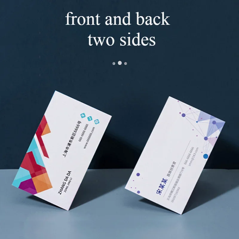 100 PCS Business Card Text Full Color Double Sided Personalized Printing Thank You Card Free DESIGN Id