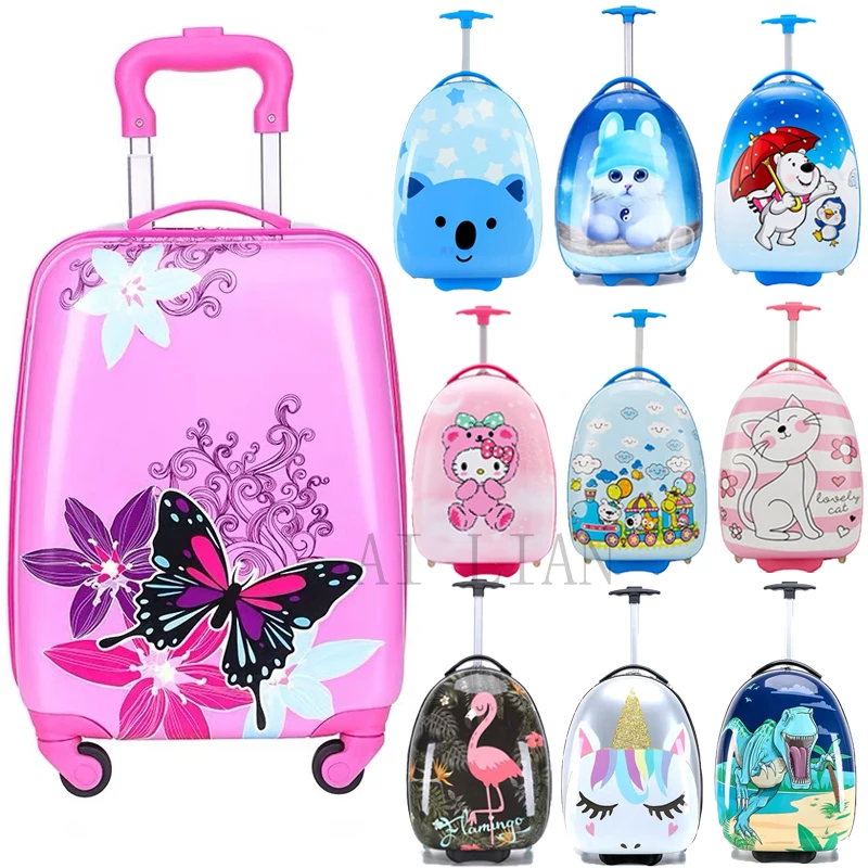 HOT new kids travel suitcase spinner wheels rolling luggage Carry ons Cabin trolley luggage bag Cute child gift bag case girls