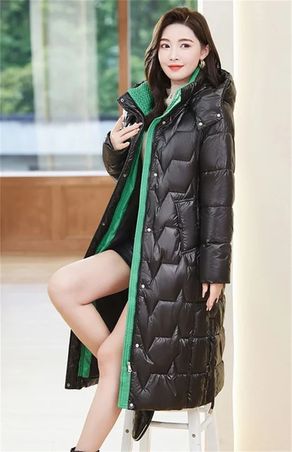 2023 New Women Winter Jacket Long Parkas Loose Thicken Warm Hooded Coats Casual Windproof Black Down Snow Wear Outwear - AliExpress