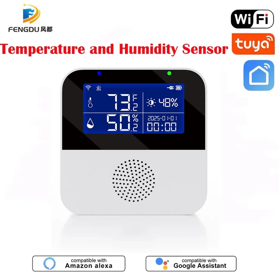 Tuya Wifi Smart Home Digital Indoor Hygrometer Thermometer Temperature and Humidity Monitor Sensor With LCD Display