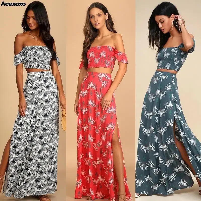 

2023 summer new women's fashion casual strapless hollow sexy slit dress