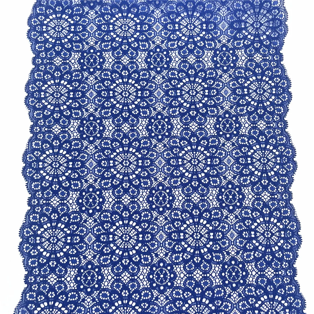 3y/lot Width 26cm Klein Blue Elastic Stretch Lace Trims For Clothing Accessories Dress Sewing Applique Costume Lace Fabric 5