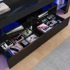63in TV Stand 65/70 Inch TV,Modern LED TV Stand Living Room,Black Stand,High Gloss Entertainment Center Storage Drawer 4
