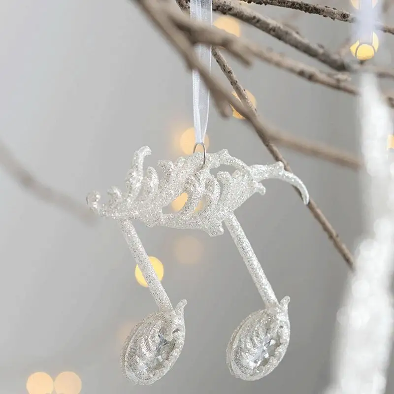 Glitter Christmas Pendant Mini Glitter Christmas Tree Ornaments For Decor Tree Hanging Ornaments Shimmering Note Angel