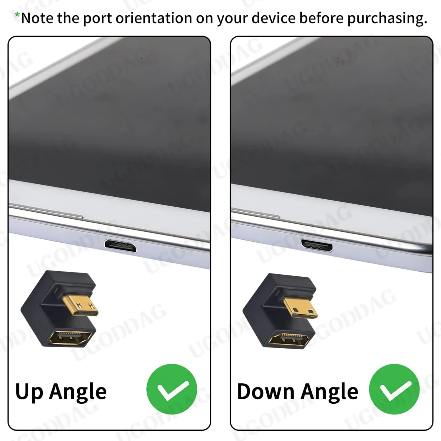 HDMI-compatible Female to Mini-HD Male U Shaped Adapter 180 Degree 8K@60Hz UP/Down Angle For Portable Monitor Notebook Camera