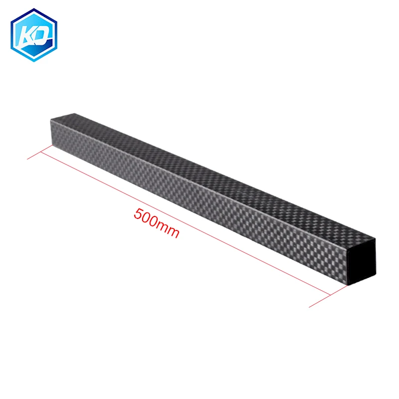 1 Piece Of 500mm 3K Full Carbon Fiber Square Tube Outer Diameter 8mm 10mm 15mm 16mm 18mm 20mm 22mm 25mm Plain Matte Surface