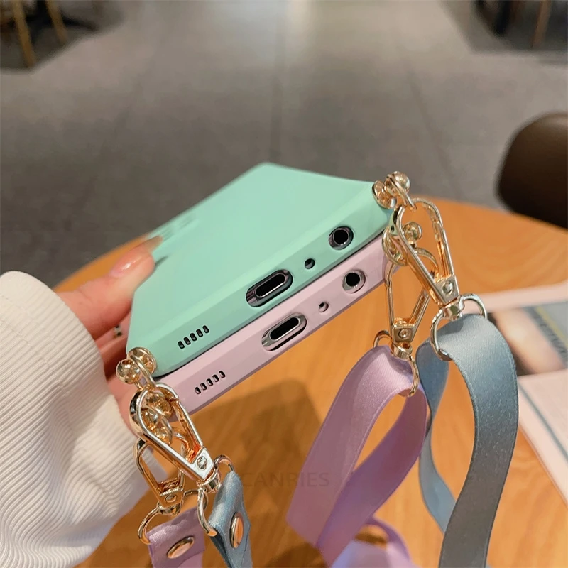 Liquid Silicone Crossbody Lanyard Phone Case with Necklace Strap Cord