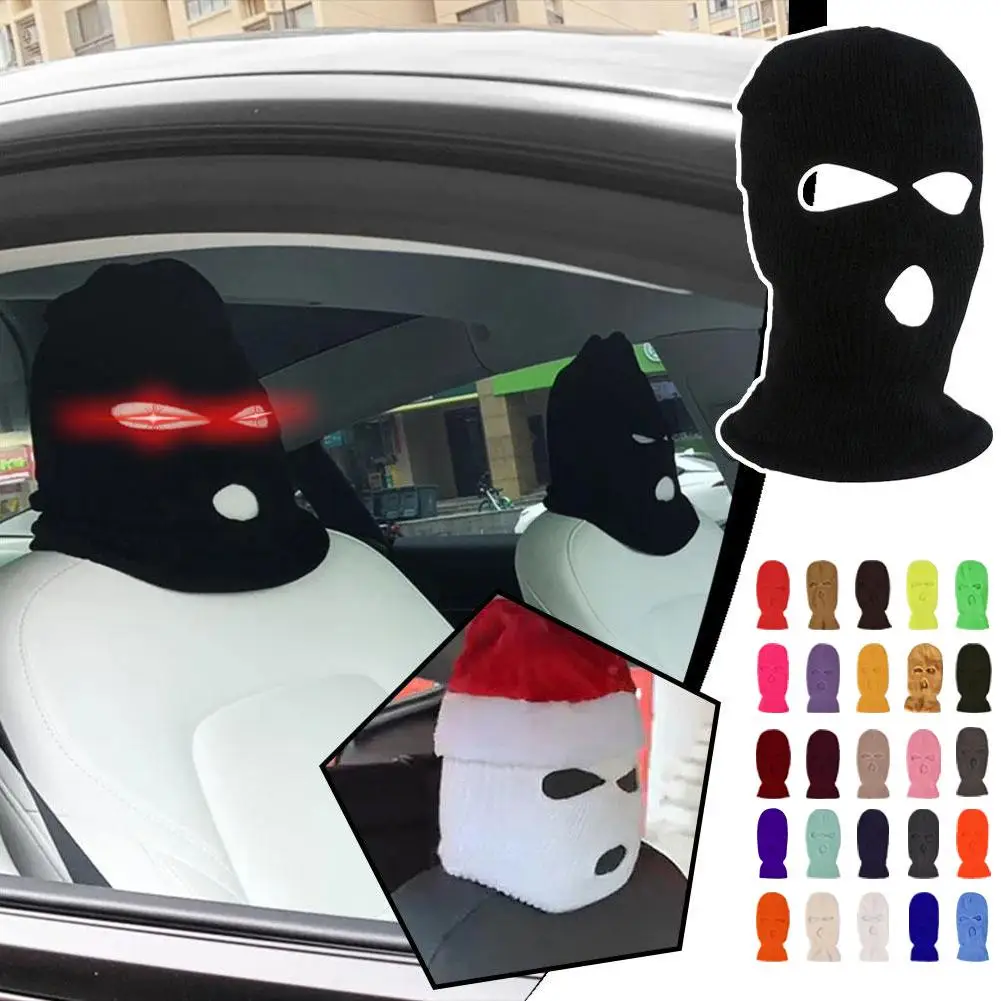 

Halloween Christmas Funny Car Headrest Decoration Cover Creative Personality Universal Balaclava Full Face Cover For Tesla Z9V7