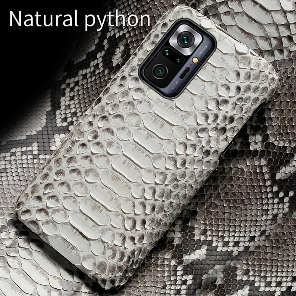 

LANGSIDI Genuine Leather python case For Xiaomi Redmi note 12 pro 10s 11 pro Mi 13 ultra 12 11 lite 12T 11T Luxury cover