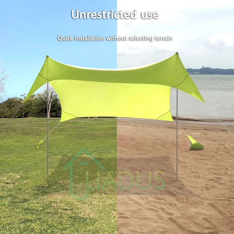 2.1m x 1.5m Portable Beach & Camping Sunshade Canopy 3